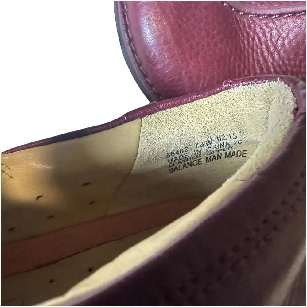 Clarks Unstructured UnLoop Red  Leather Slip On Lagenlook Comfort Sz 7.5 Womens - Picture 5 of 8